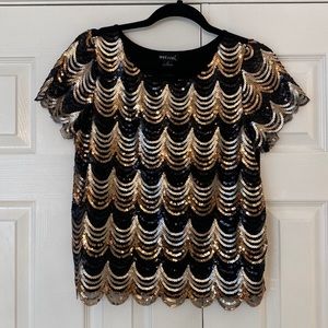 Wet Seal Metallic Sequin Shirt